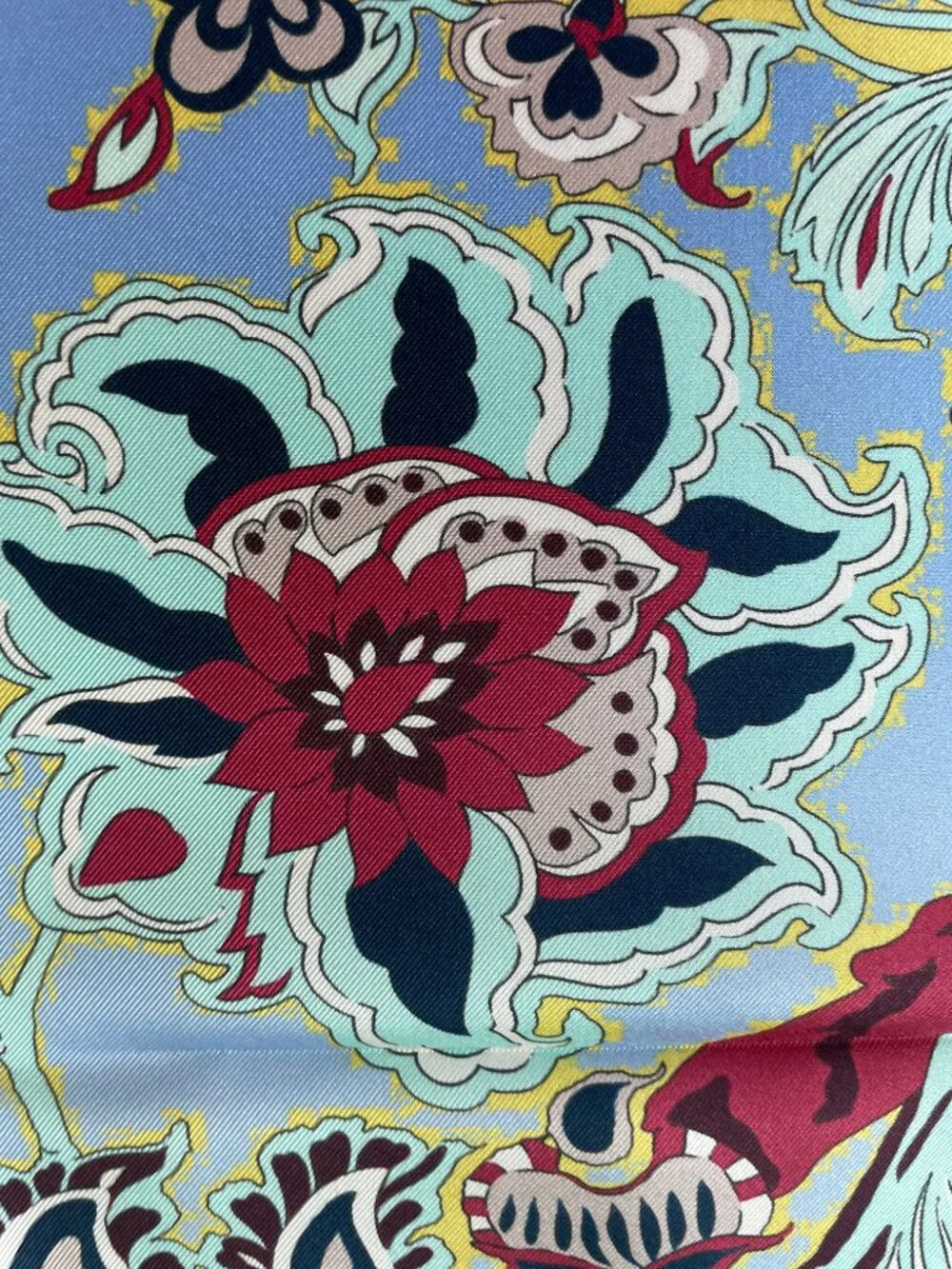 Vintage LONGCHAMP Tree of Life Silk Scarf